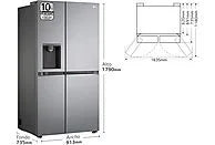 Frigorífico americano - LG GSLV71PZTD, No Frost, 179 cm, 635 l, DoorCooling+™, ThinQ™, Inox antihuellas