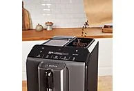 Cafetera superautomática - Bosch TIE20504, 15 bar, 1300 W, 2 tazas, SensoFlow System, OneTouch, Diamond titanium metallic