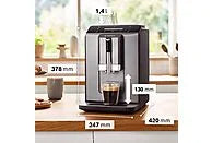 Cafetera superautomática - Bosch TIE20504, 15 bar, 1300 W, 2 tazas, SensoFlow System, OneTouch, Diamond titanium metallic