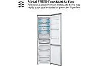 Frigorífico combi - LG GBV5250CPY, Total No Frost, 203 cm, 387 L, DoorCooling+™, FRESHConverter™, Inox antihuellas