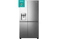 Frigorífico americano - Hisense RS818N4TIE1, No Frost, 179 cm, 636 l, WI-FI, Dispensador Agua & Hielo, Inox